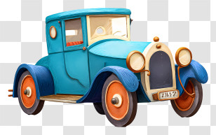 Vintage Car - Blue Vintage Car Illustration Transparent PNG