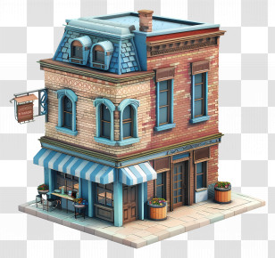 3d Building - Small Cute Doodle House Transparent PNG
