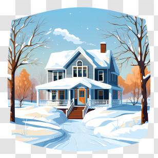 Winter House
 - Snow-Covered House In Winter Scene Transparent PNG