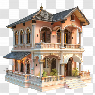 3d House - Victorian Style House Transparent PNG