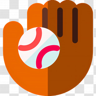 Baseball Glove - Orange Baseball Glove With Ball Transparent PNG