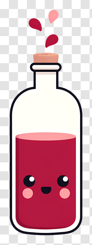 Open Wine Bottle - Cute Bottle With Happy Face Transparent PNG