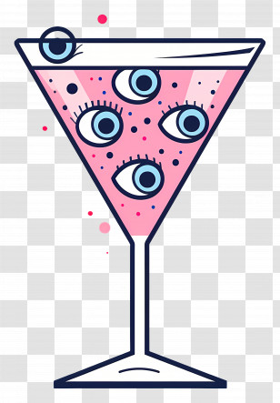 Halloween Cocktail - Halloween Eyeball Cocktail In Martini Glass Transparent PNG