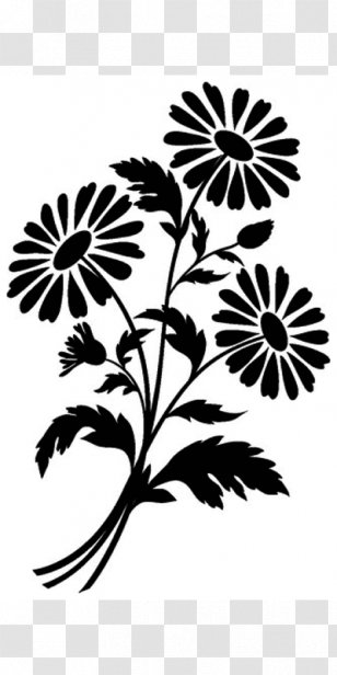 Chamomile Silhouette Drawing Flower - Leaf Transparent PNG