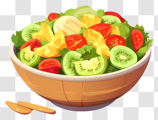 Salad - Fresh And Colorful Fruit Vegetable Salad Bowl Transparent PNG