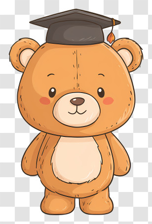 Cute Bear With Graduation Hat - Graduation Bear With Cap Transparent PNG