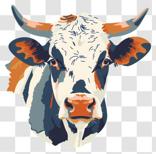 Hereford Cattle - Colorful Cow Artistic Illustration Transparent PNG