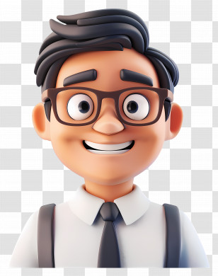 Smiling Business Man - Cartoon Man With Glasses In Formal Attire Transparent PNG