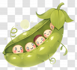 Pea Pods - Happy Peas In A Pod Transparent PNG