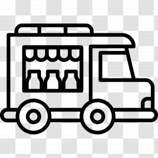 Milk Truck - Food Truck Outline Transparent PNG