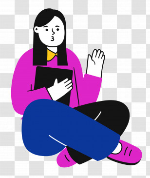 Sitting On Floor Sitting Woman Transparent PNG