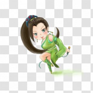 Cartoon Green Human Behavior Illustration - Silhouette - Hand Drawn Westward Journey 2Q Version Fairy Transparent PNG