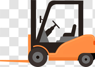 Icon - Orange Forklift Illustration For Warehouse Use Transparent PNG