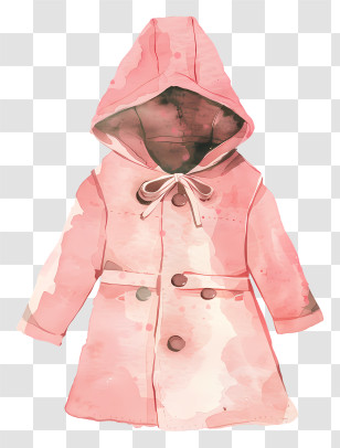 Coat - Pink Hooded Coat Transparent PNG