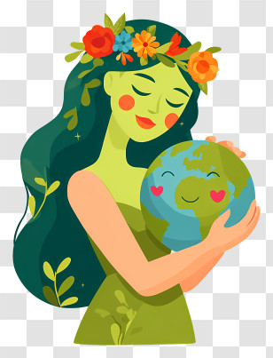 Mother Earth Day - Mother Earth Hugging Globe Transparent PNG