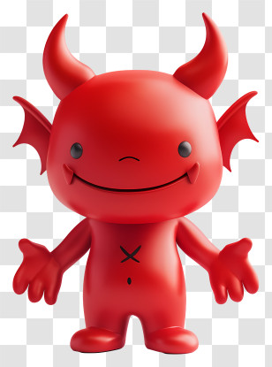 Devil - Red Devil Cartoon Character With Cute Design Transparent PNG