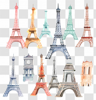 Eiffel Tower - Eiffel Tower Illustration Collection Transparent PNG