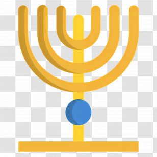 Hanukkah Menorah - Menorah With Blue Circle Transparent PNG
