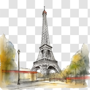Eiffel Tower
 - Eiffel Tower Sketch Illustration Transparent PNG