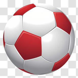 Football - Red And White Soccer Ball Transparent PNG