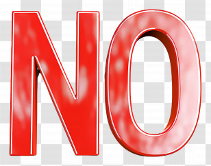 No Sign - Bold Red NO Text Graphic Transparent PNG