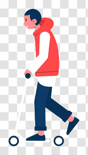 World Car Free Day - Man Riding A Scooter Transparent PNG