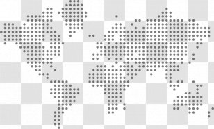 World Map Globe Dot Distribution - Cartoon - Dotted Transparent PNG