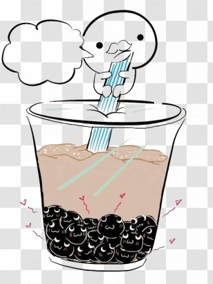 Bubble Tea Zongzi Adzuki Bean Milk Cartoon - Red To Pull Material Free Transparent PNG