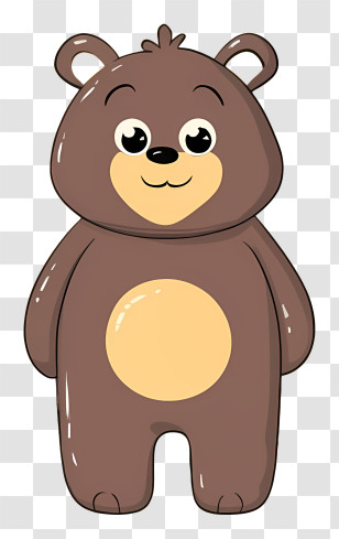Brown Bear - Cute Smiling Bear Cartoon Transparent PNG
