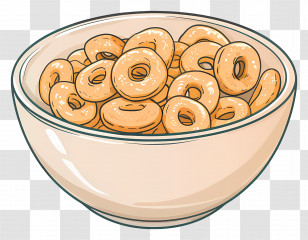 Bowl Of Cheerios - Illustration Of A Bowl Of Cereal Transparent PNG