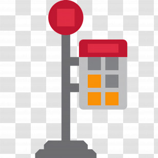 Bus Stop Emoji - Bus Stop Sign Illustration Transparent PNG