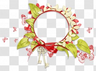 Watercolor Flower Wreath - Holly Transparent PNG