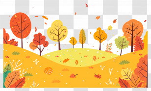 Autumn Background - Beautiful Autumn Landscape With Colorful Trees Transparent PNG