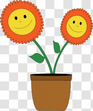 Smiley Common Sunflower Flowerpot Emoticon Clip Art - Flowering Plant - Cliparts Transparent PNG