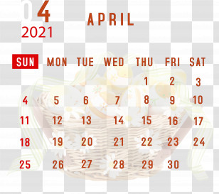 April 2021 Printable Calendar April 2021 Calendar 2021 Calendar Transparent PNG