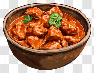 Butter Chicken - Bowl Of Flavorful Curry Dish Transparent PNG