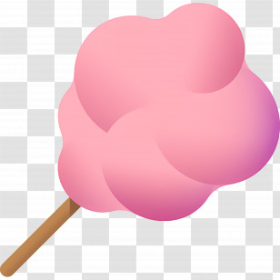 Cotton Candy - Pink Cotton Candy Illustration Transparent PNG