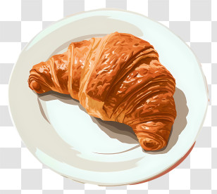 Croissant - Delicious Croissant On Plate Transparent PNG