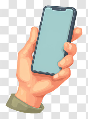 Hand Holding Smartphone Mockup Transparent PNG