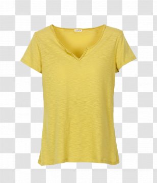 T-shirt Neckline Crew Neck Sleeve - Yellow Transparent PNG