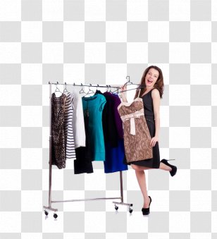 Clothing Fashion Dress Shop Woman - Design - Women Pick Dresses On Hangers Transparent PNG
