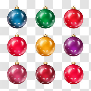 Christmas Balls - Colorful Christmas Tree Ornaments Transparent PNG