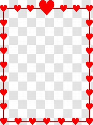Valentines Day Border - Red - Rectangle Transparent PNG