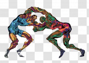 Wrestling Sport Poster Cartoon - Vertebrate Transparent PNG