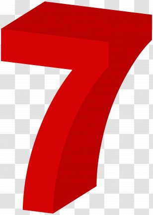 Red Angle - Symbol - Number Seven Clip Art Image Transparent PNG