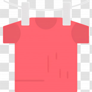 Hanging Cloth - Red T-shirt On Clothesline Transparent PNG