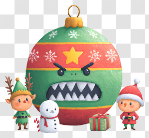 Christmas Giant Ornament Ball - Angry Christmas Ornament Transparent PNG