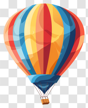 Hot Air Balloon - Colorful Hot Air Balloon In The Sky Illustration Transparent PNG