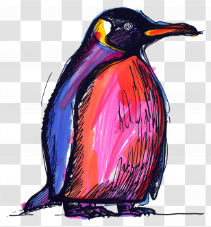 Cartoon Penguin - Colorful Penguin Illustration Transparent PNG