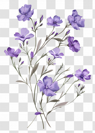 Purple Flowers - Purple Floral Design Illustration Transparent PNG